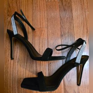 Sam Edelman Elegant Black Heels with Holiday Rhinestone Detail Size 8